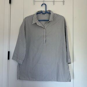 3/4 Sleeve Length, half button up shirt